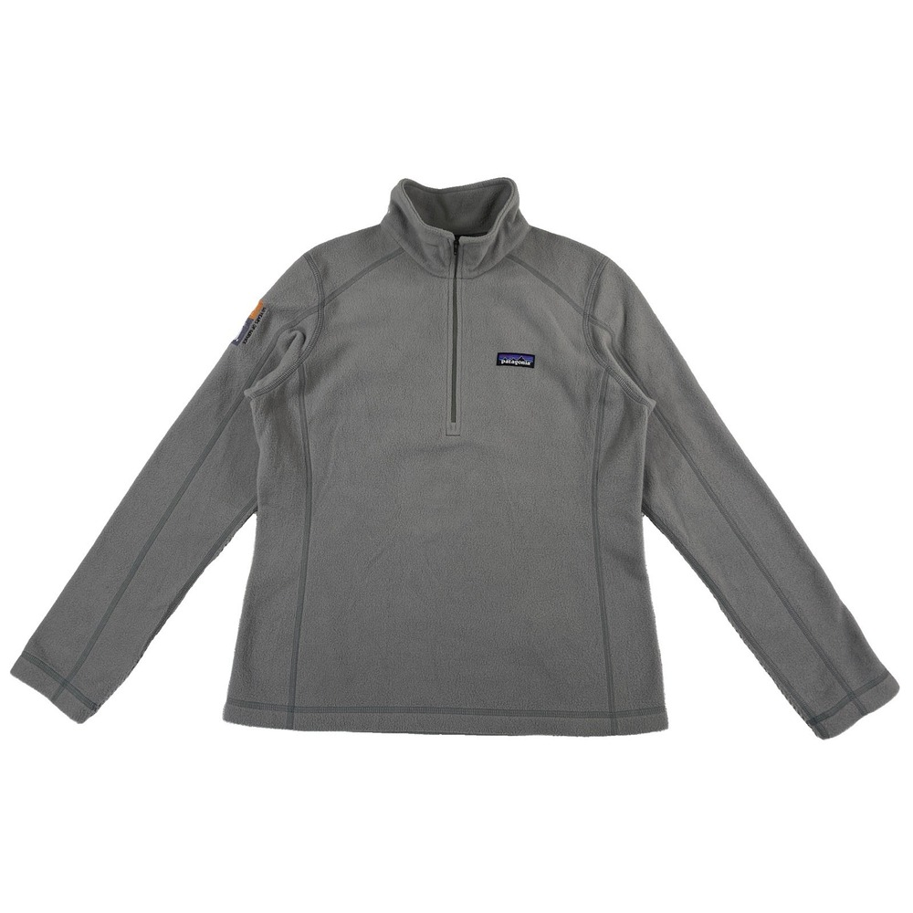 Patagonia Micro D 1/4 Zip Fleece Women's Medium Feather Gray Corp Logo
